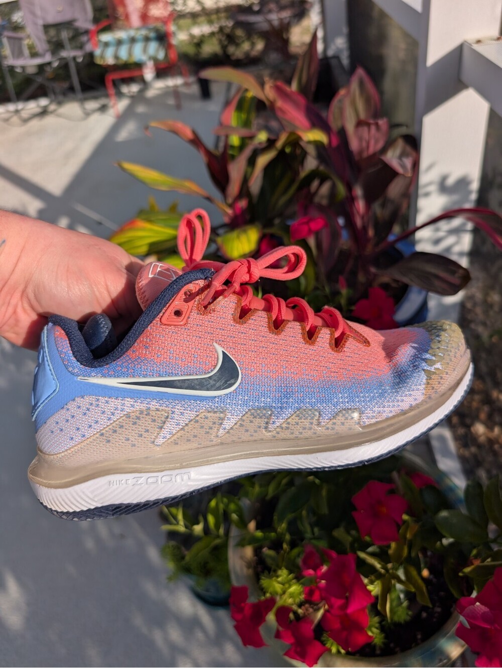 Nike Air Zoom Vapor X Knit Sunblush Royal Tennis Shoes Women's Size 8 Pickleball